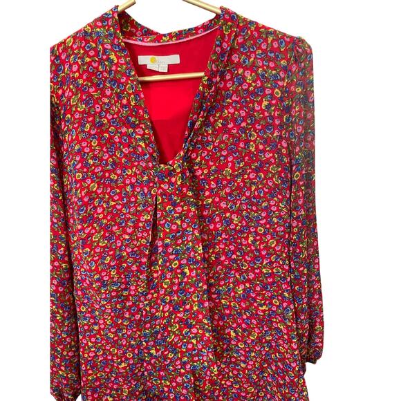 BODEN Red Floral Dress – Size 12R – Side Zip – Fully Lined – EUC - Picture 3 of 7